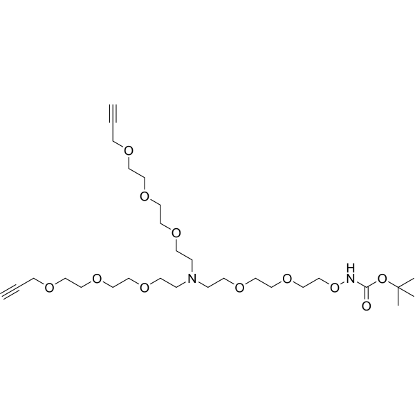 N-(t-Boc-Aminooxy-PEG2)-N-bis(PEG3-propargyl) 2112737-60-5